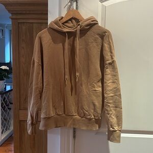Rich & royal small tan pull over hooded sweatshirt